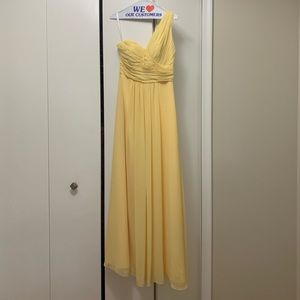 Canary Yellow One Shoulder Bridesmaids Dress